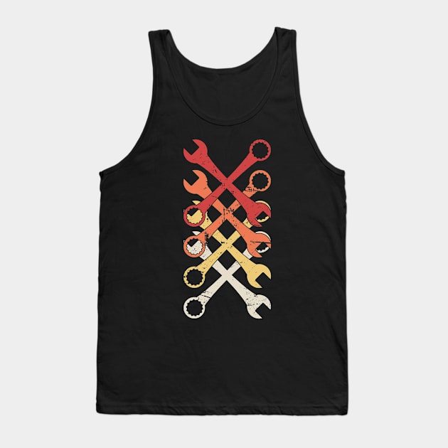 Retro Vintage Wrench Design Tank Top by MeatMan